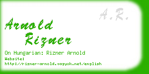 arnold rizner business card